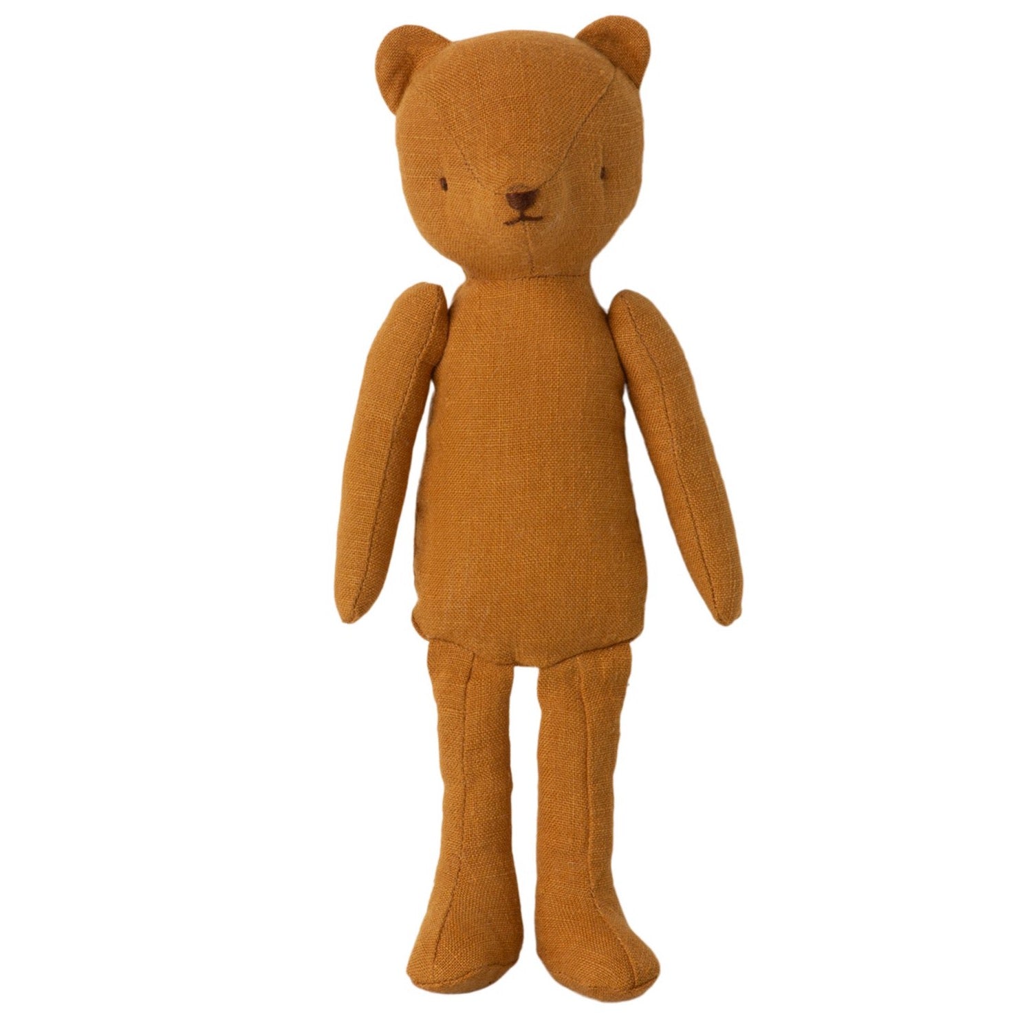 Maileg Teddy Mum – Ocher Soft Linen Teddy Bear for Kids
