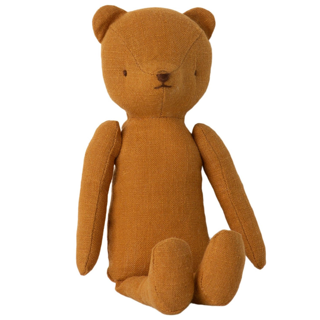 Maileg Teddy Mum – Ocher Soft Linen Teddy Bear for Kids
