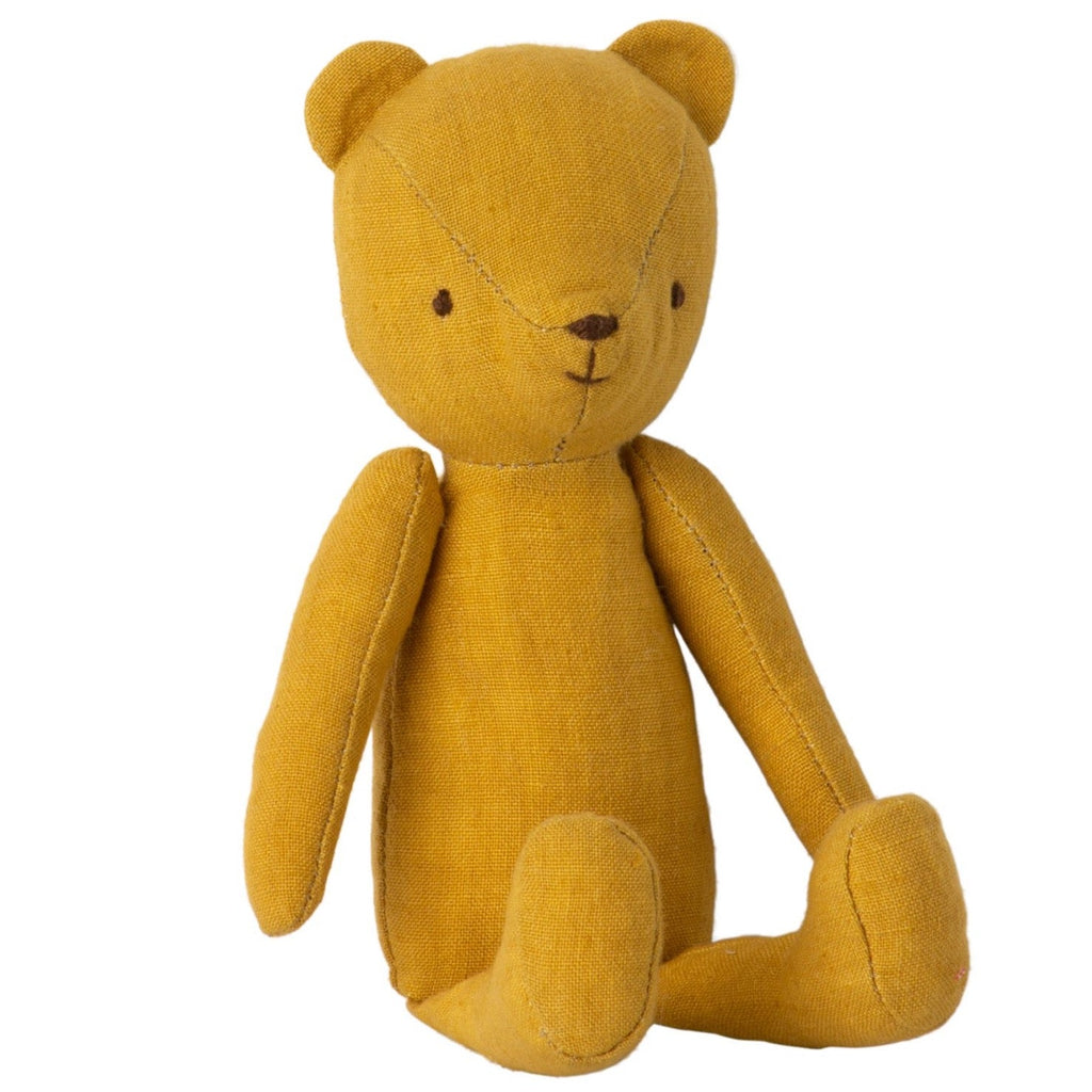 Maileg Teddy Junior – Mustard Linen Teddy Bear