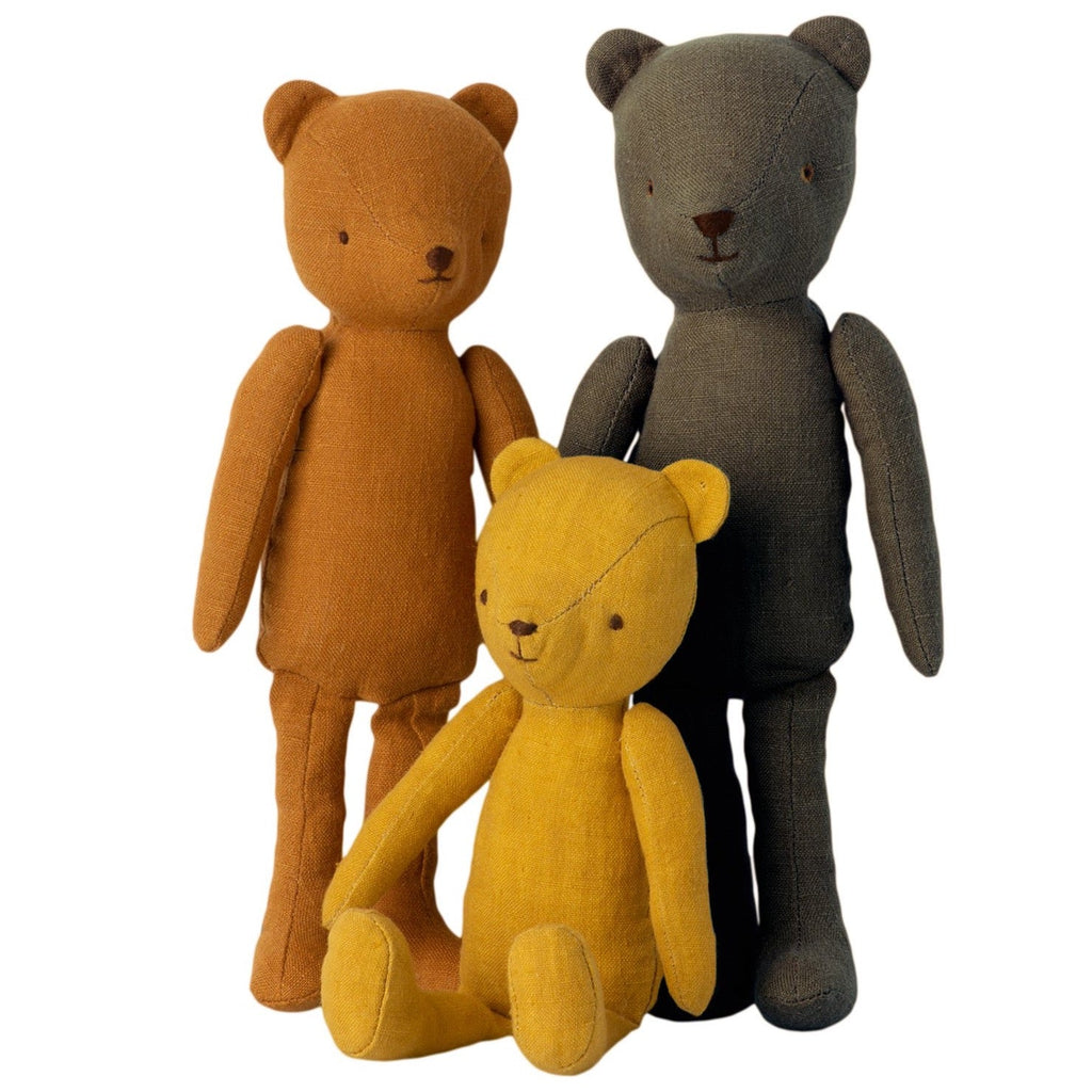 Maileg Teddy Mum – Ocher Soft Linen Teddy Bear for Kids
