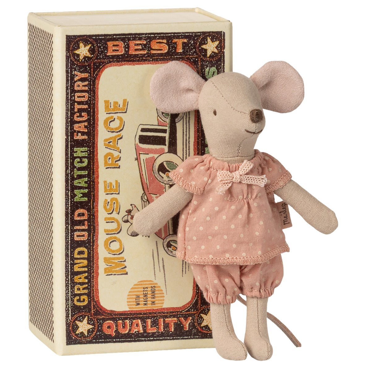 Maileg Big Sister Mouse in a Box, Rose Pajamas