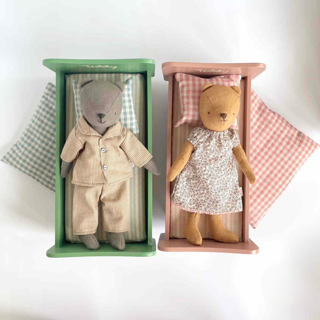 Maileg Teddy Mum – Ocher Soft Linen Teddy Bear for Kids