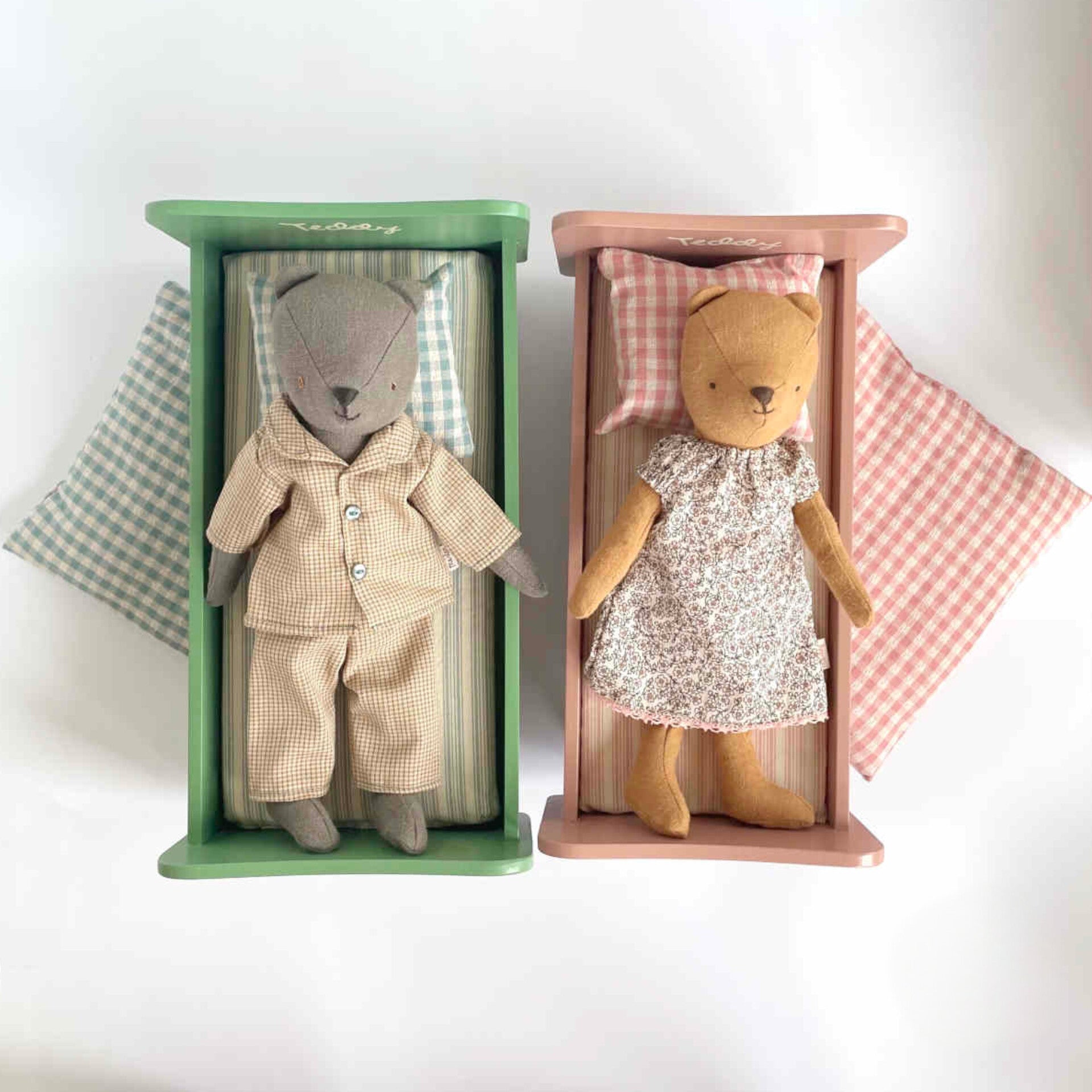 Maileg Teddy Mum – Ocher Soft Linen Teddy Bear for Kids