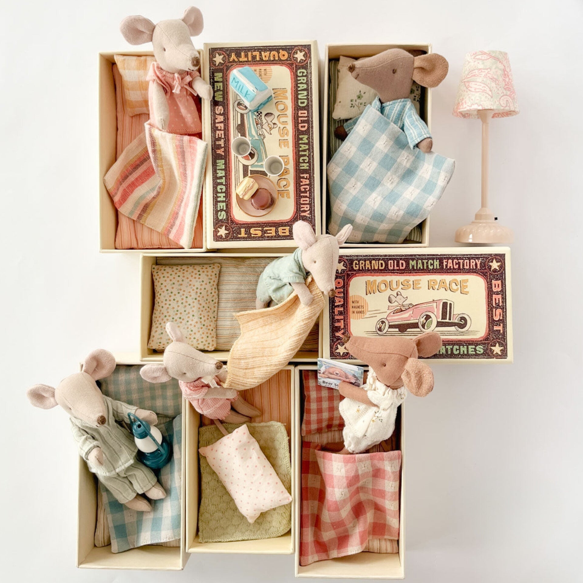 Maileg Big Sister Mouse in a Box, Rose Pajamas