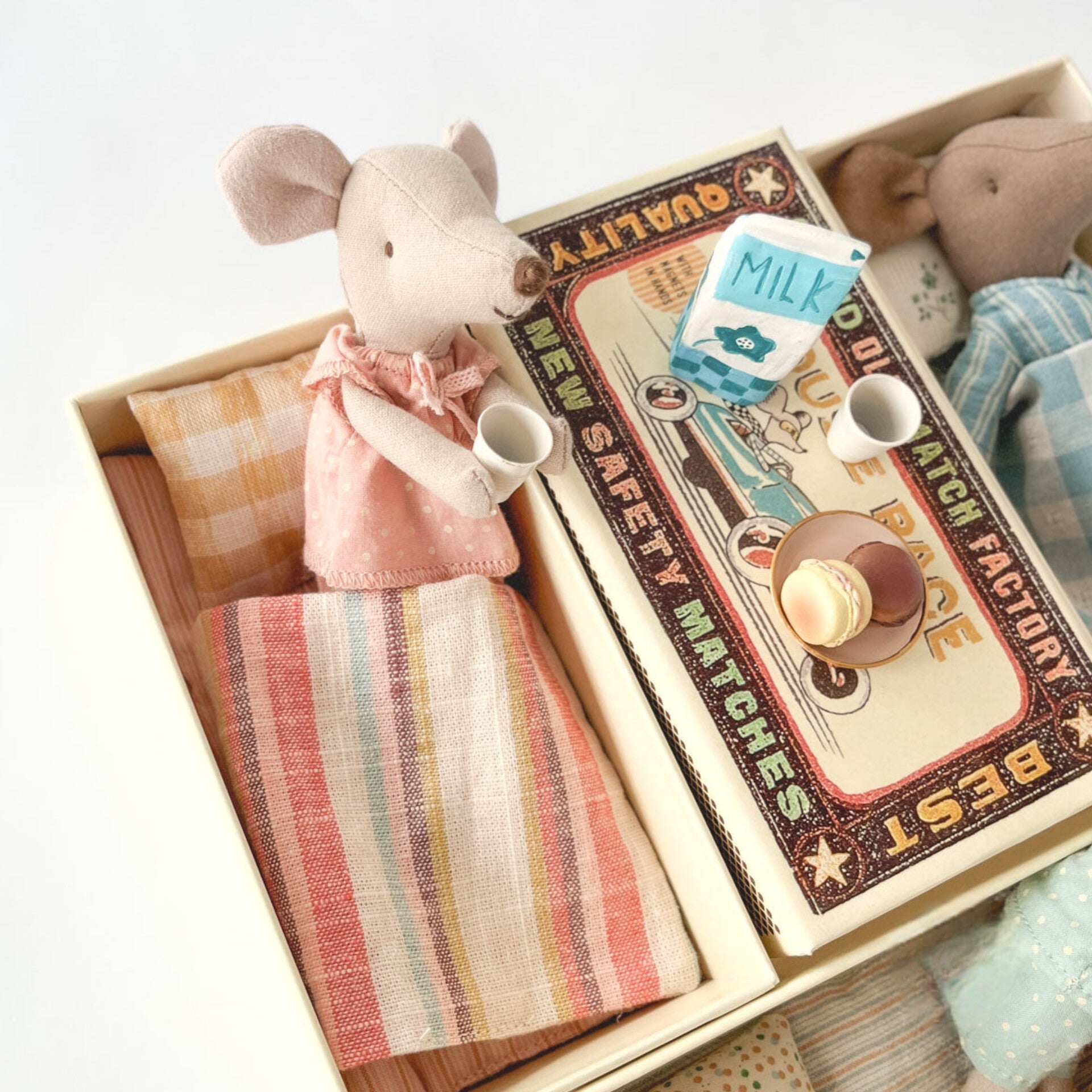 Maileg Big Sister Mouse in a Box, Rose Pajamas