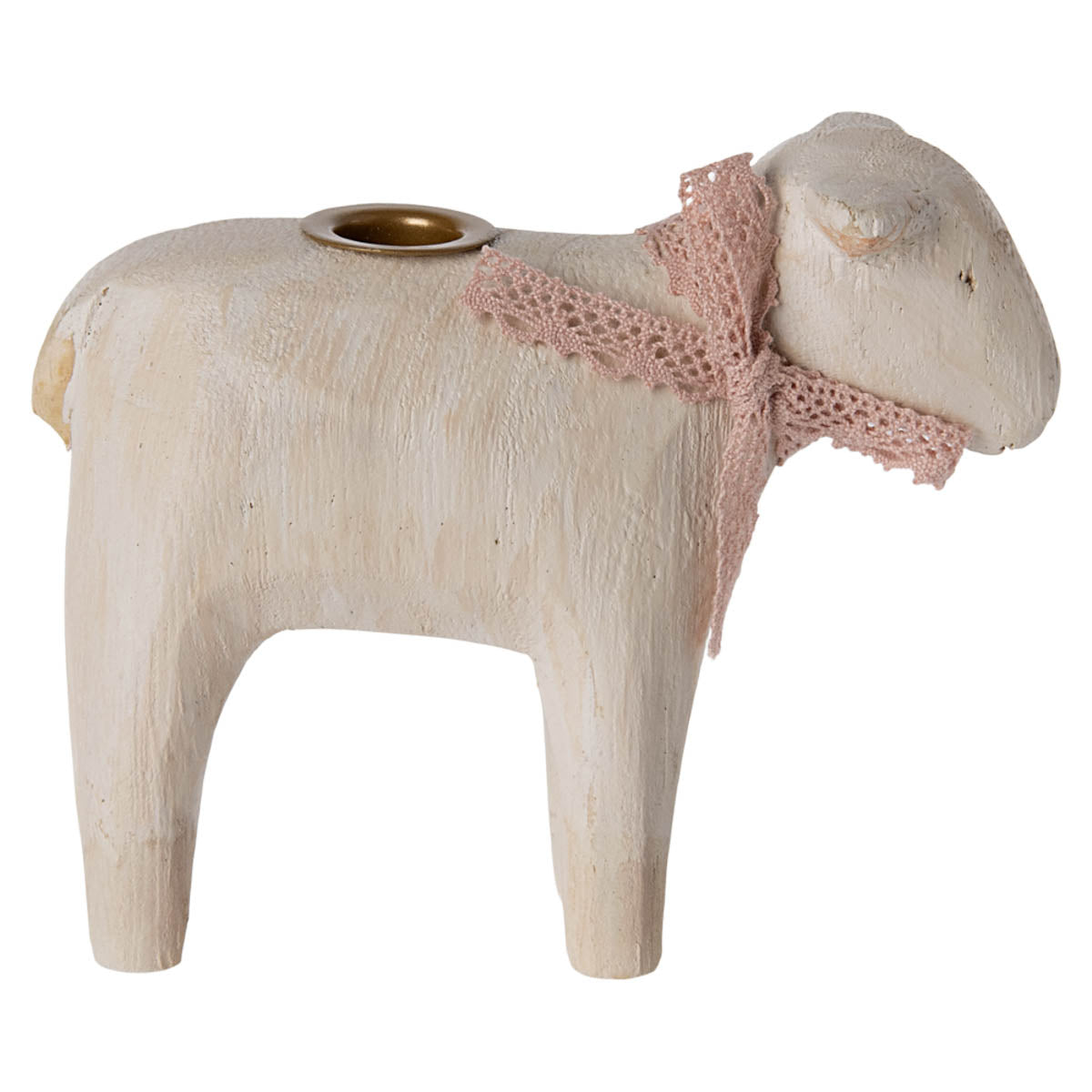 Maileg Wooden Candle Holder, Lamb for Easter & Holiday decor