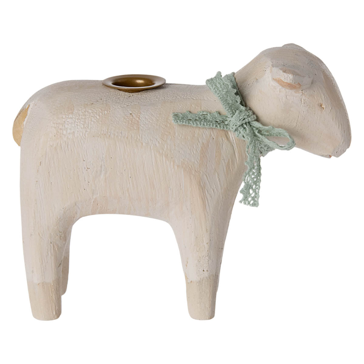 Maileg Wooden Candle Holder, Lamb for Easter & Holiday decor