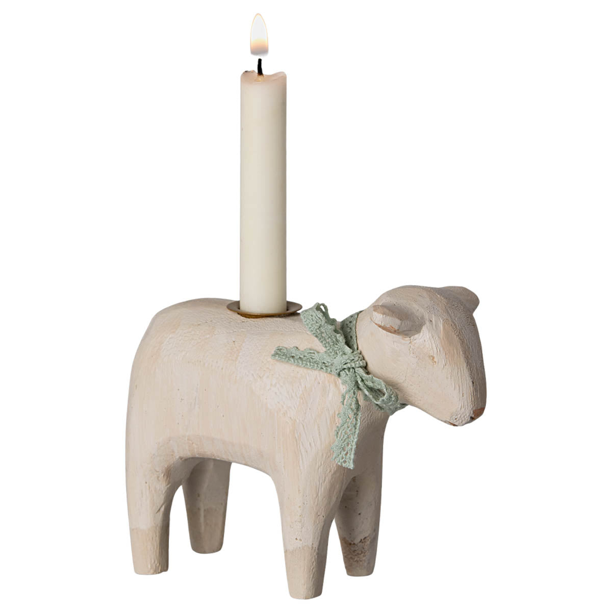 Maileg Wooden Candle Holder, Lamb for Easter & Holiday decor