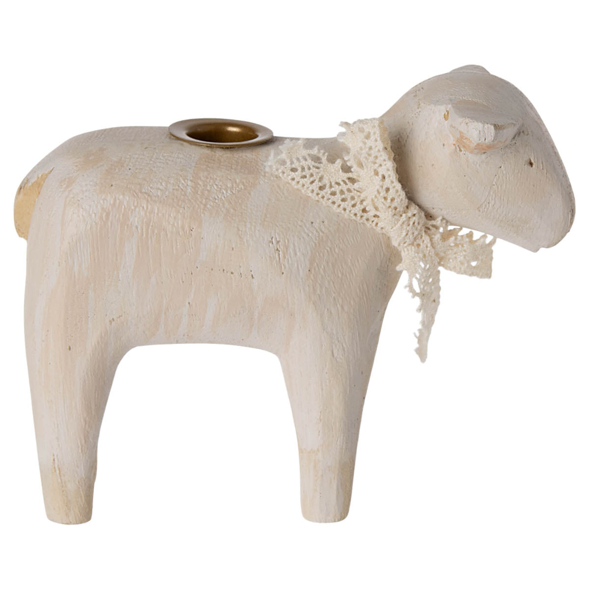 Maileg Wooden Candle Holder, Lamb for Easter & Holiday decor